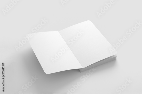 Realistic Blank Cover Of Magazine, Book, Booklet, Brochure Isolated On White Background. Mock Up Template Ready For Your Design. 3D rendering.