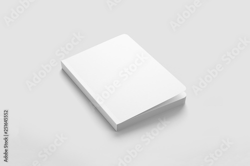 Realistic Blank Cover Of Magazine, Book, Booklet, Brochure  Isolated On White Background. Mock Up Template Ready For Your Design. 3D rendering.