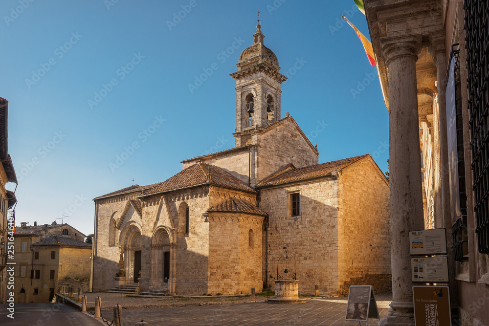 San Quirico Cathedral in San Quirico d'Orcia (Italy). 2017.