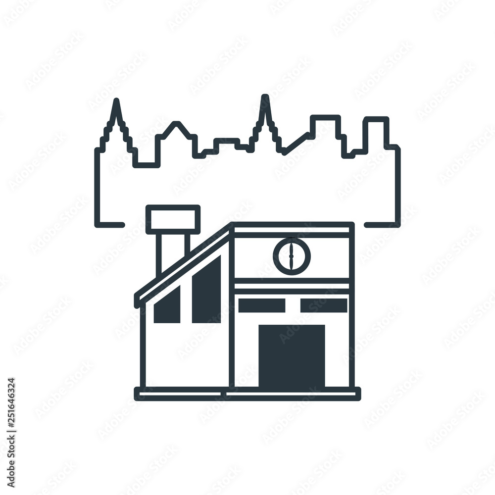 warehouse building with cityscape warehouse building with cityscape