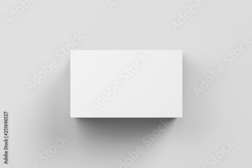 Realistic White Blank Shoe Box, isolated on soft gray background. Mock-up for your design.3D rendering. © sabir