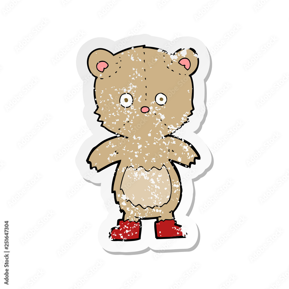 retro distressed sticker of a cartoon teddy bear retro distressed sticker of a cartoon teddy bear