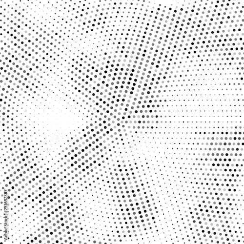 Grange halftone texture of black and white dots.
