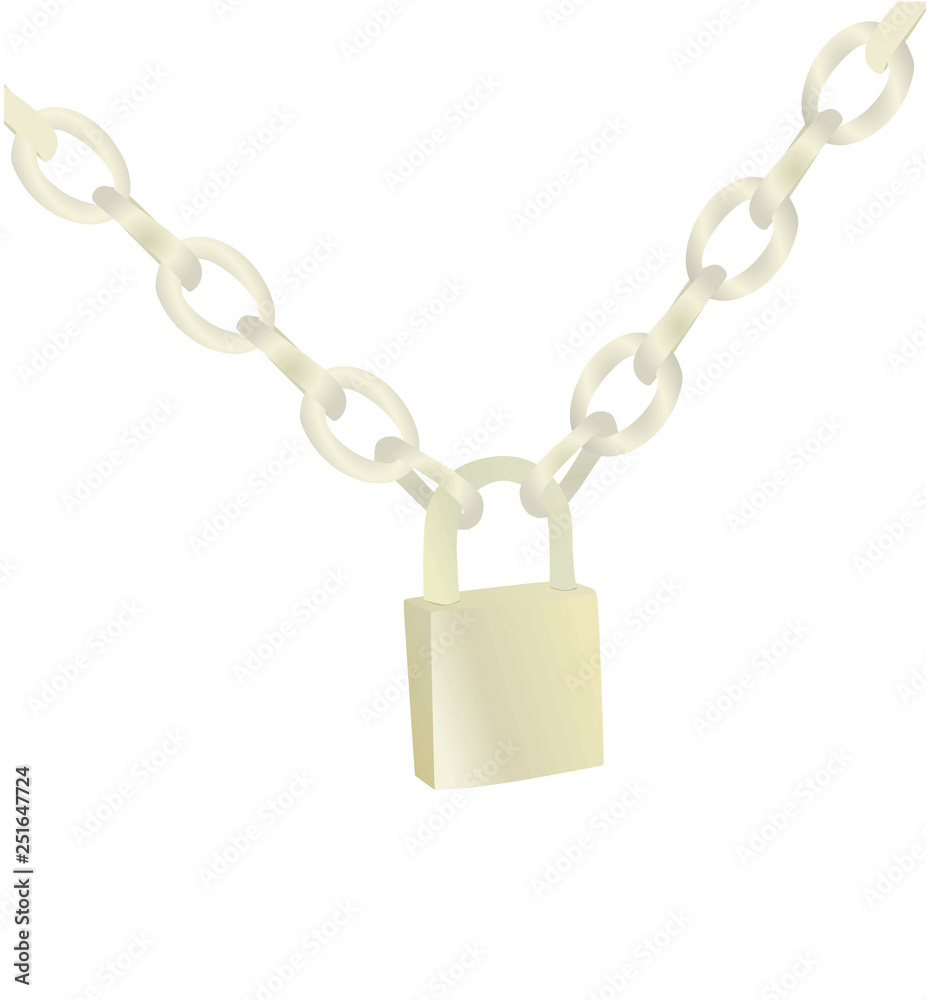 Metal chain and padlock. vector illustration Metal chain and padlock. vector illustration