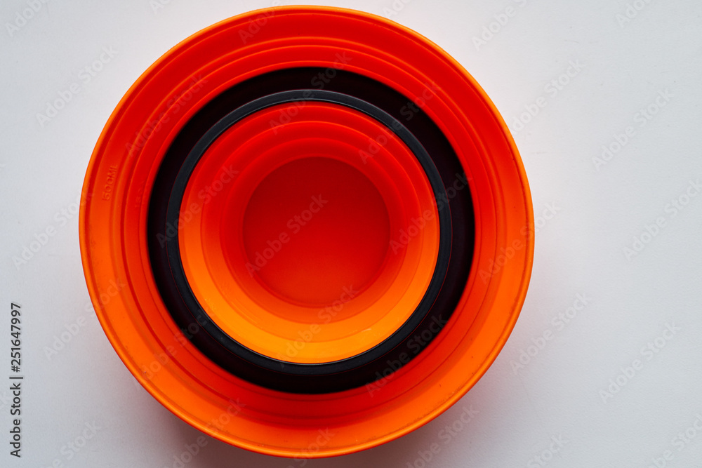 folding orange silicone mug and bowl set folding orange silicone mug and bowl set