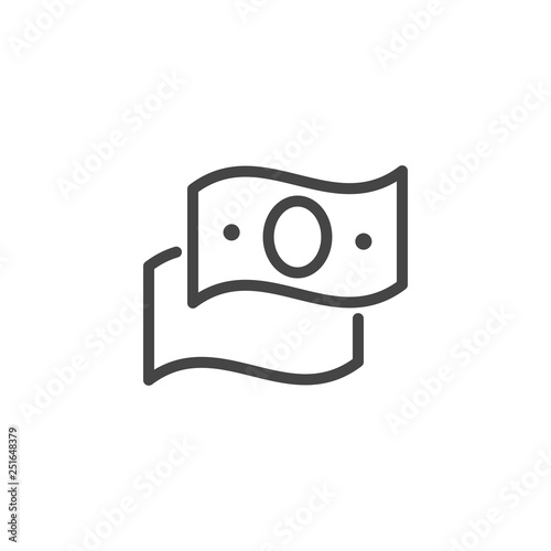 Dollar line icon. International currency banknote. Money symbol. Purchase, banking, exchange, finance transaction sign