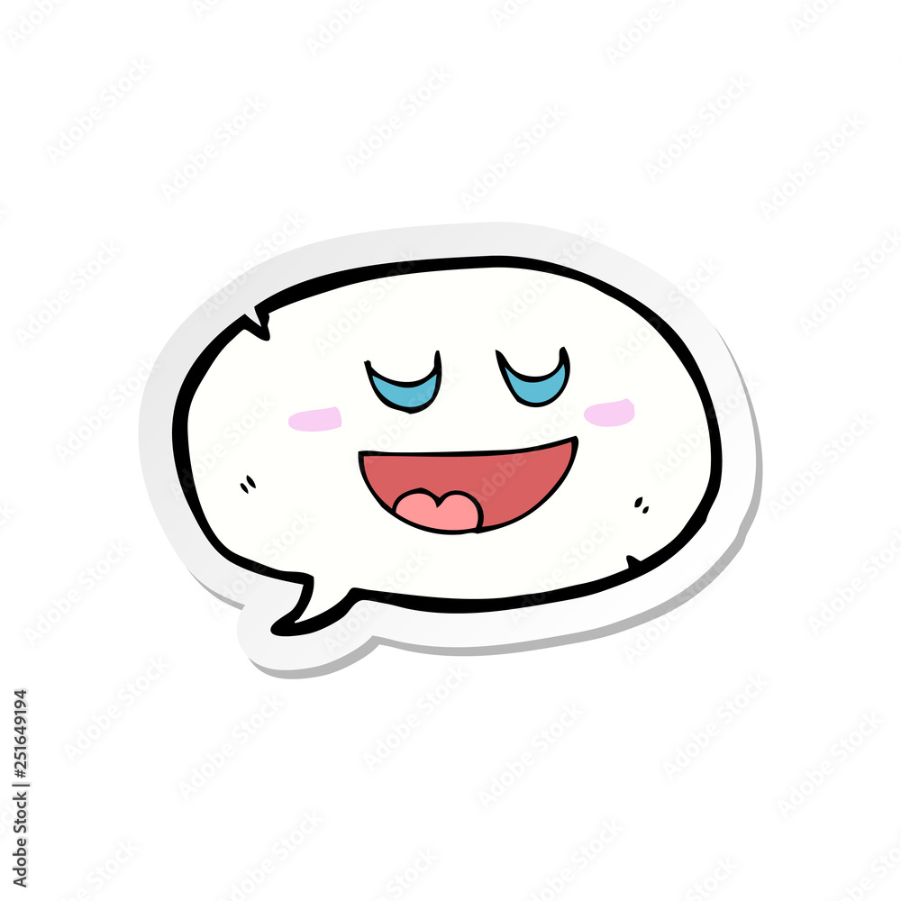 sticker of a cute cartoon speech balloon sticker of a cute cartoon speech balloon