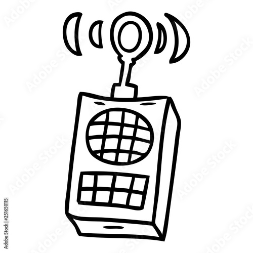line drawing doodle of a walkie talkie