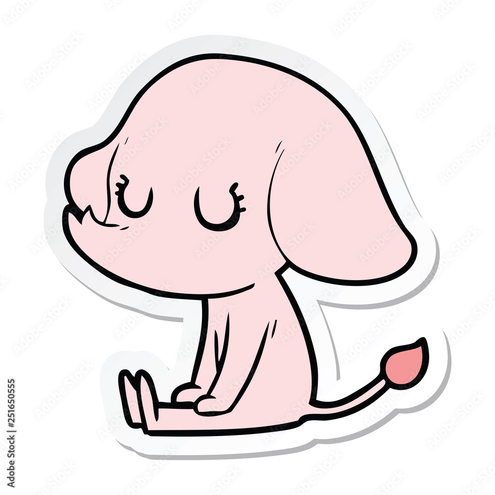 Fototapeta premium sticker of a cute cartoon elephant
