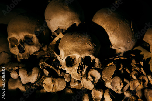 Naples (Italy) - The Fontanelle cemetery is a charnel house, an ossuary, located in a cave in the tuff hillside in the Materdei section of the city