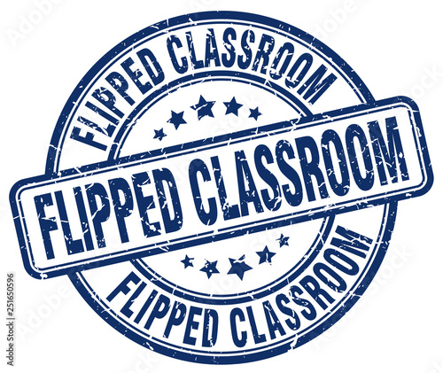 flipped classroom blue grunge stamp