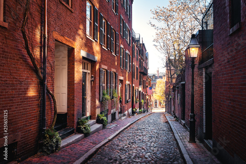 Acorn Street - Boston  Massachusetts  USA