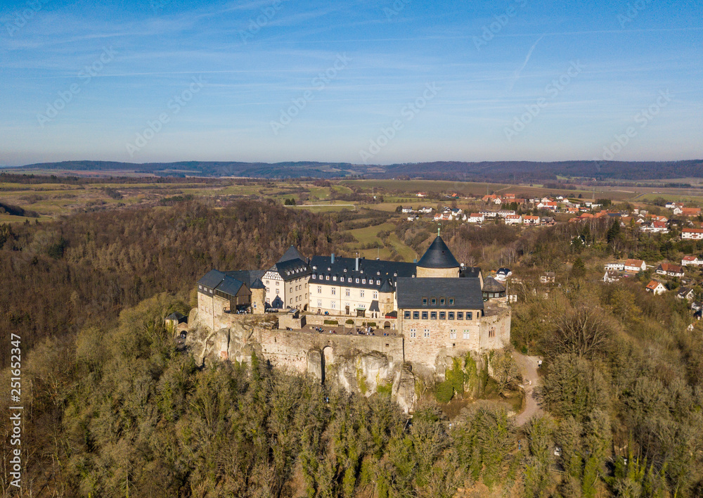 Aerial view of Waldeck castle in the Edersee Nature Park