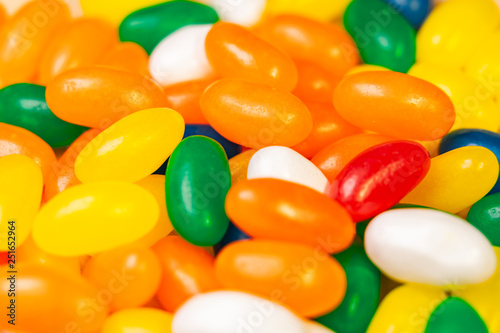 Assorted jelly beans. Colorful image great for backgrounds. Macro shot.