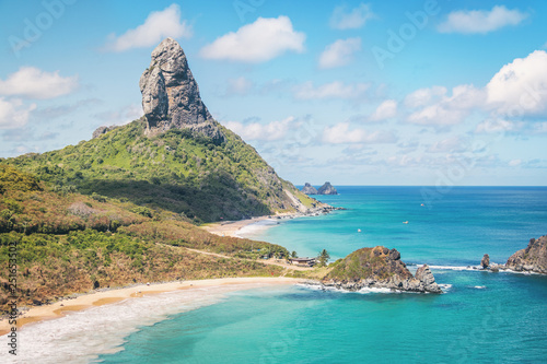 Aerial view of Fernando de Noronha and Morro do Pico - Fernando de Noronha, Pernambuco, Brazil