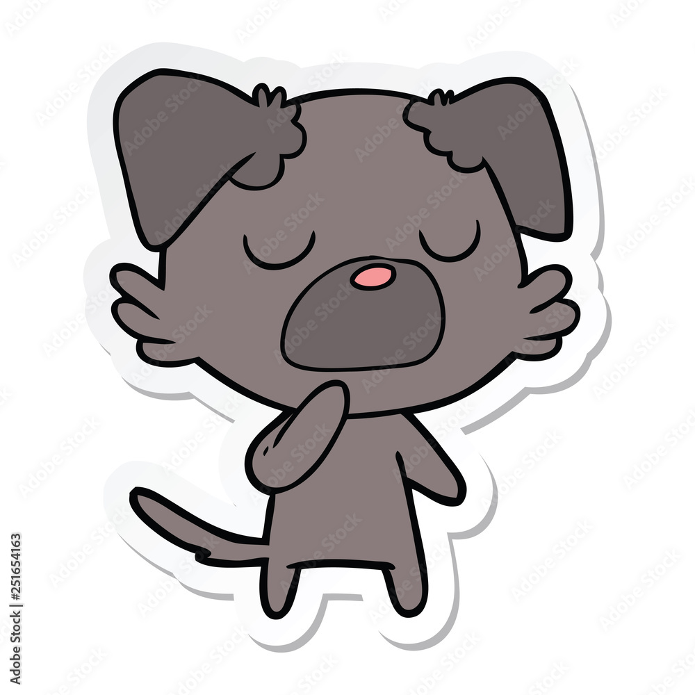 sticker of a cartoon dog sticker of a cartoon dog