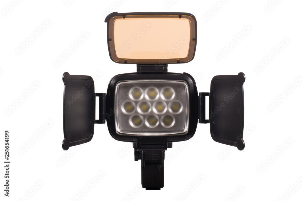 spotlight, on-camera LED light, isolated on white background spotlight, on-camera LED light, isolated on white background