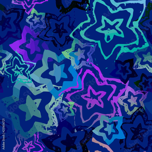 Seamless pattern with textured flowers