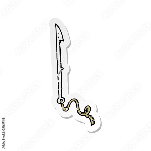 retro distressed sticker of a cartoon whaling harpoon