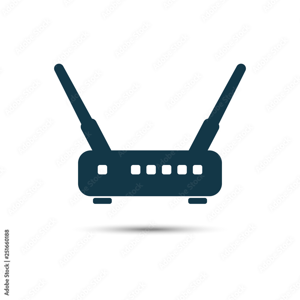 router flat icon-modem sign-wireless illustration-network illustration-adsl  isolated-wifi vector Stock-vektor | Adobe Stock