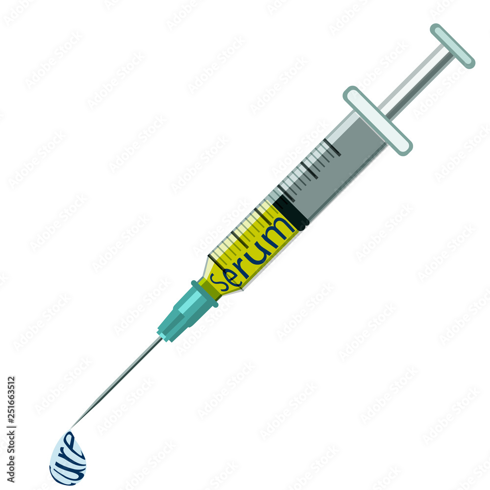 Fototapeta premium Medical needle, serum, cure syringe