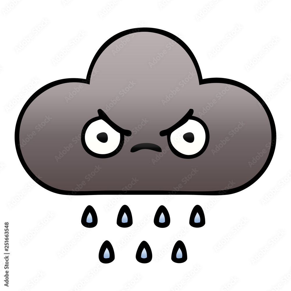 gradient shaded cartoon storm rain cloud gradient shaded cartoon storm rain cloud