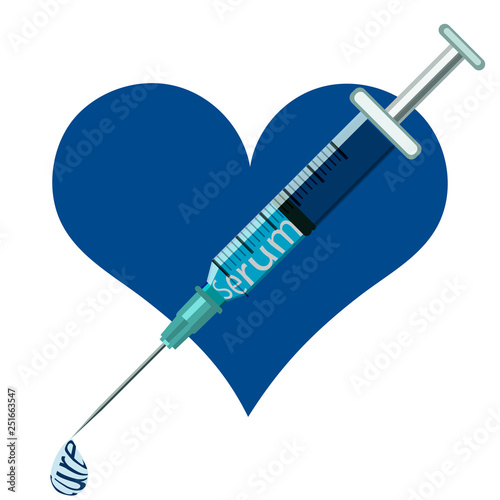 Medical needle, heart, serum, cure syring