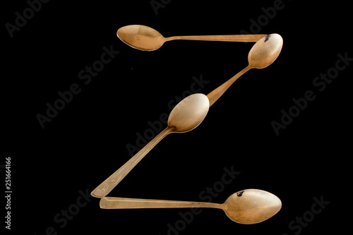Letter "Z" made of spoons