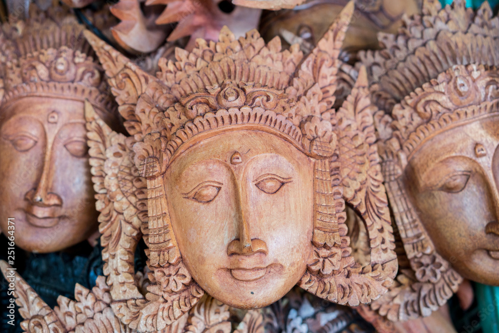 Fototapeta premium Traditional wooden balinese masks