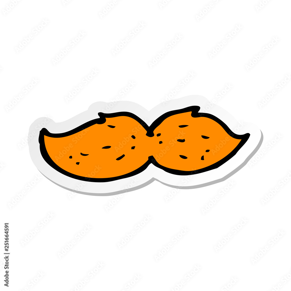 sticker of a cartoon ginger mustache sticker of a cartoon ginger mustache