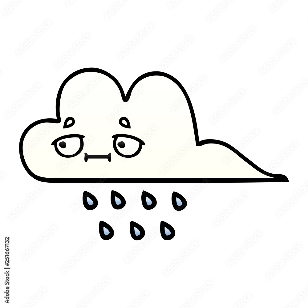 gradient shaded cartoon rain cloud gradient shaded cartoon rain cloud