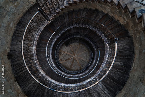 Spiral Staircase in Old Lighthouse, Interior decoration Architecture 