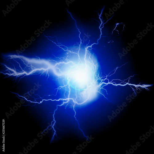Lightning Energy Electricity Bolts Blue