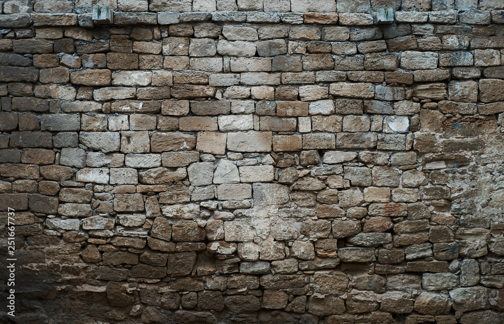 Gray old brick wall texture background with copy space Gray old brick wall texture background with copy space