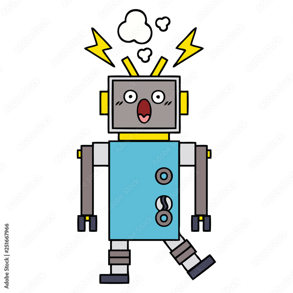 cute cartoon malfunctioning robot cute cartoon malfunctioning robot