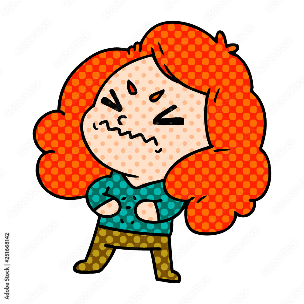 Obraz premium cartoon of cute kawaii girl