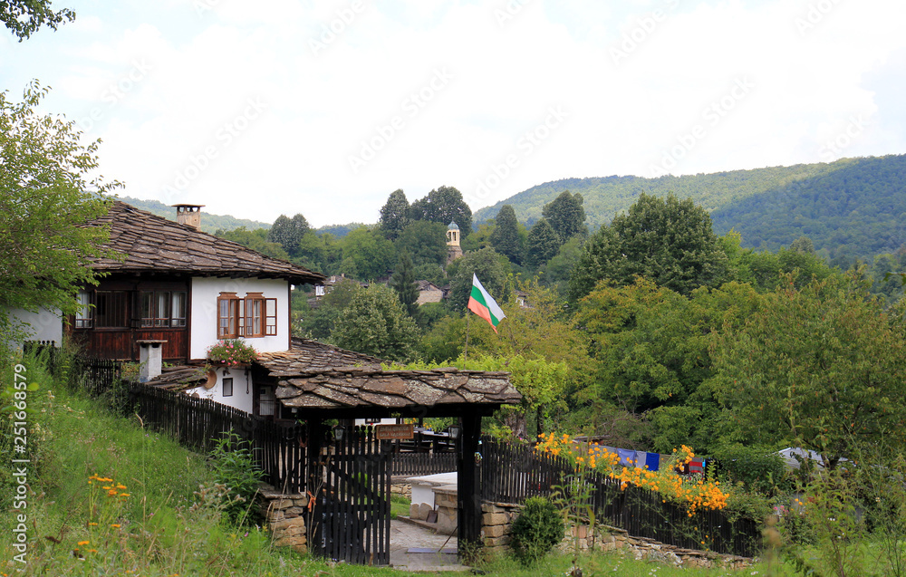 House in traditional Bulgarian style in the village of Bozhentsi (Bulgaria)