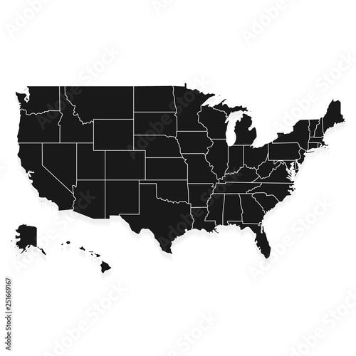 Wisconsin. States of America territory on gray background. Separate state. Vector illustration