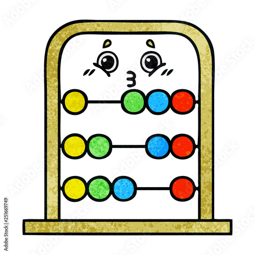 retro grunge texture cartoon abacus