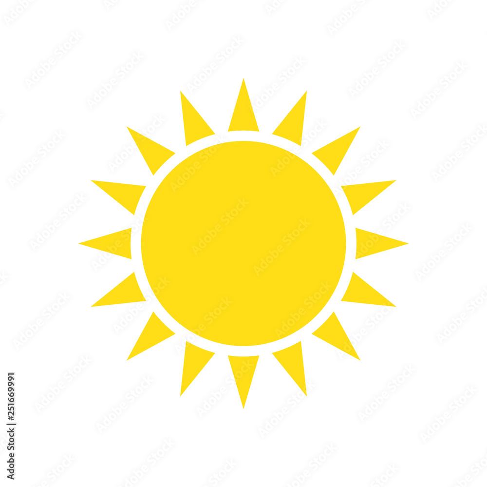 Sun icon on white background for graphic and web design, Modern simple vector sign. Internet concept. Trendy symbol for website design web button or mobile app Sun icon on white background for graphic and web design, Modern simple vector sign. Internet concept. Trendy symbol for website design web button or mobile app