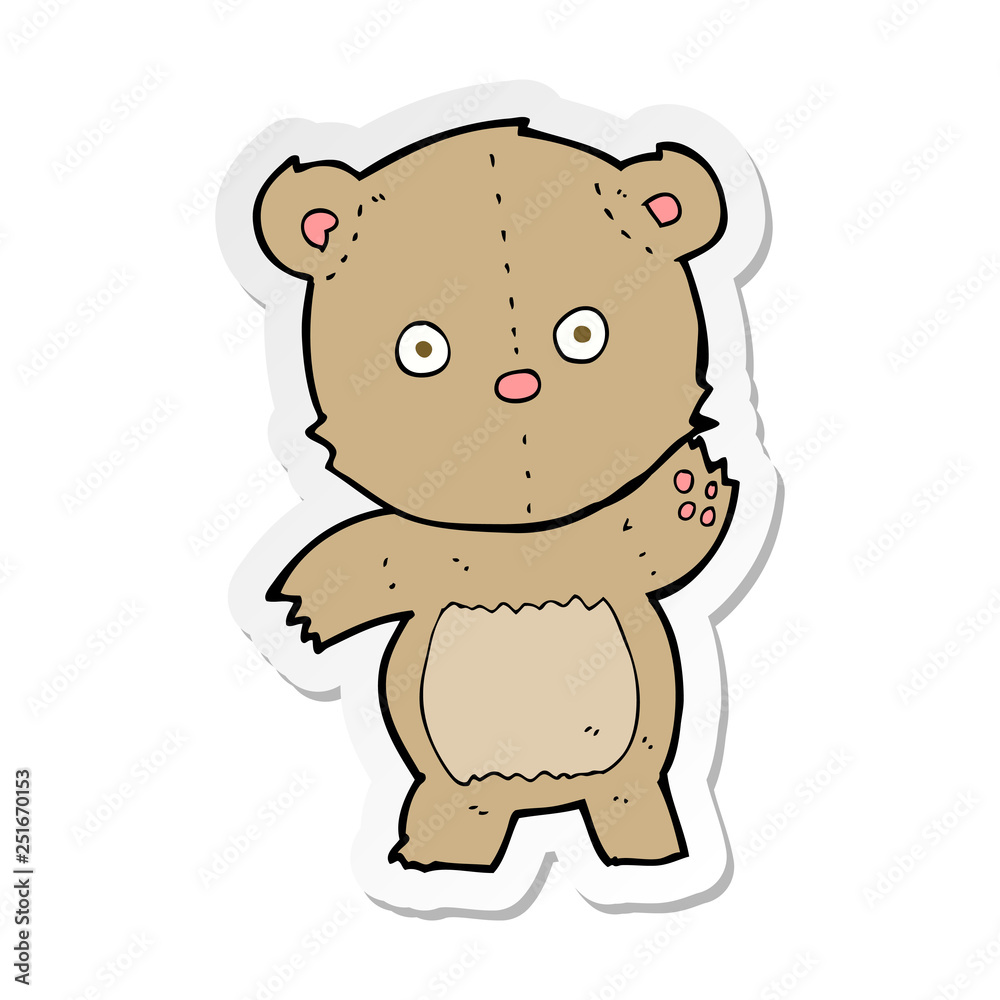 sticker of a cartoon teddy bear sticker of a cartoon teddy bear