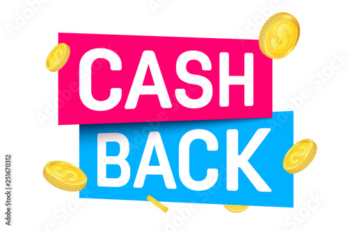 Fototapeta Naklejka Na Ścianę i Meble -  Creative vector illustration of cash back, cashback return, money refund tag isolated on background. Art design sticker, labels, emblem advertisement banner template. Abstract concept graphic element