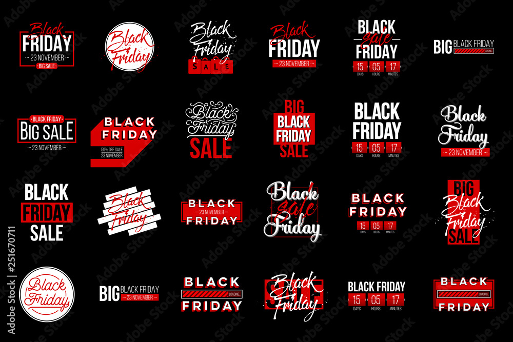 Abstract vector black friday sale lable tag set. For art template design,  list, page, mockup brochure style, banner, idea, cover, booklet, print,  flyer, book, blank, card, ad, sign, poster, badge Stock Vector