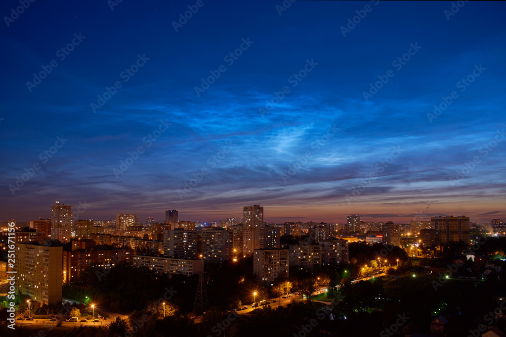 mesospheric clouds above the city