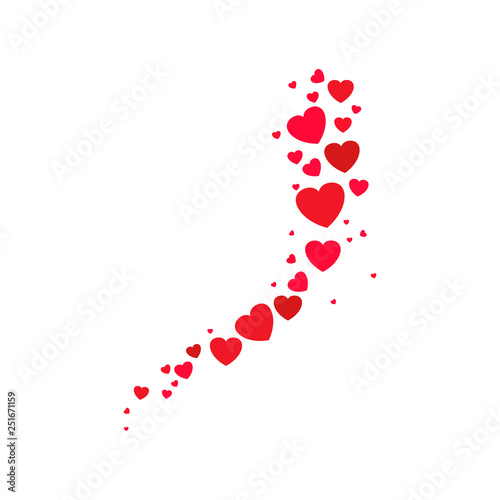Logo heart illustration.Red heart design icon flat. Modern flat valentine love sign. Trendy vector hart shape, symbol for web site design, button to mobile app. Logo heart illustration.