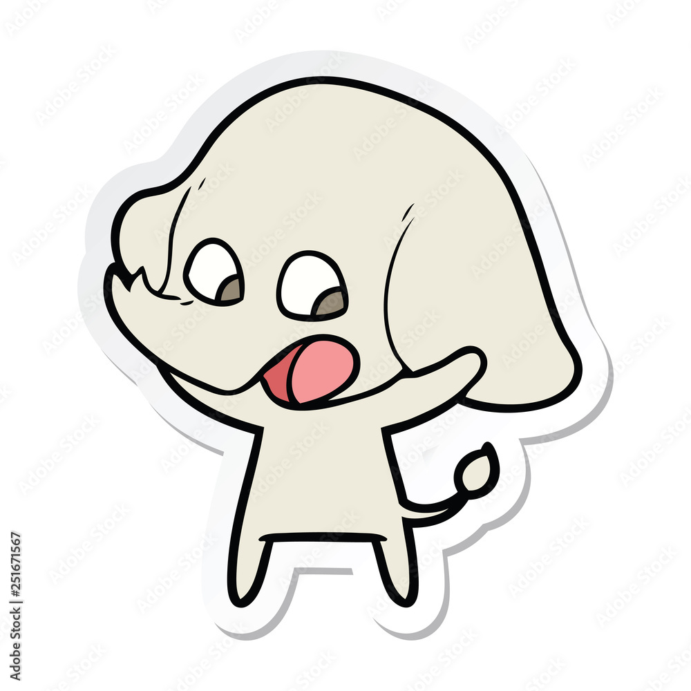 sticker of a cute cartoon elephant sticker of a cute cartoon elephant
