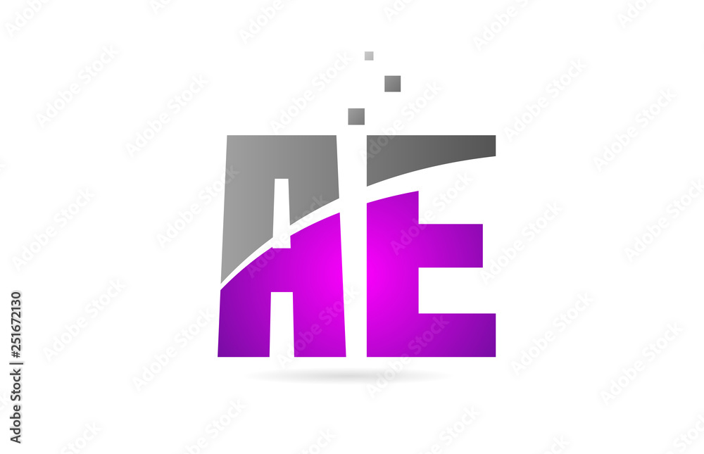 pink grey alphabet letter combination AE A E for logo icon design pink grey alphabet letter combination AE A E for logo icon design