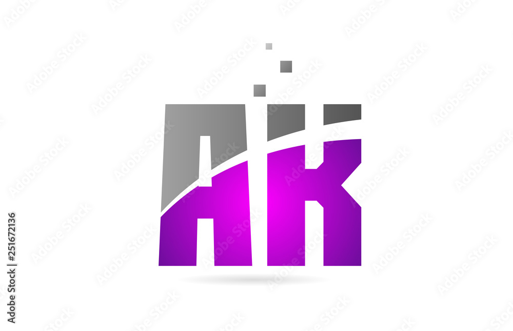 pink grey alphabet letter combination AK A K for logo icon design pink grey alphabet letter combination AK A K for logo icon design