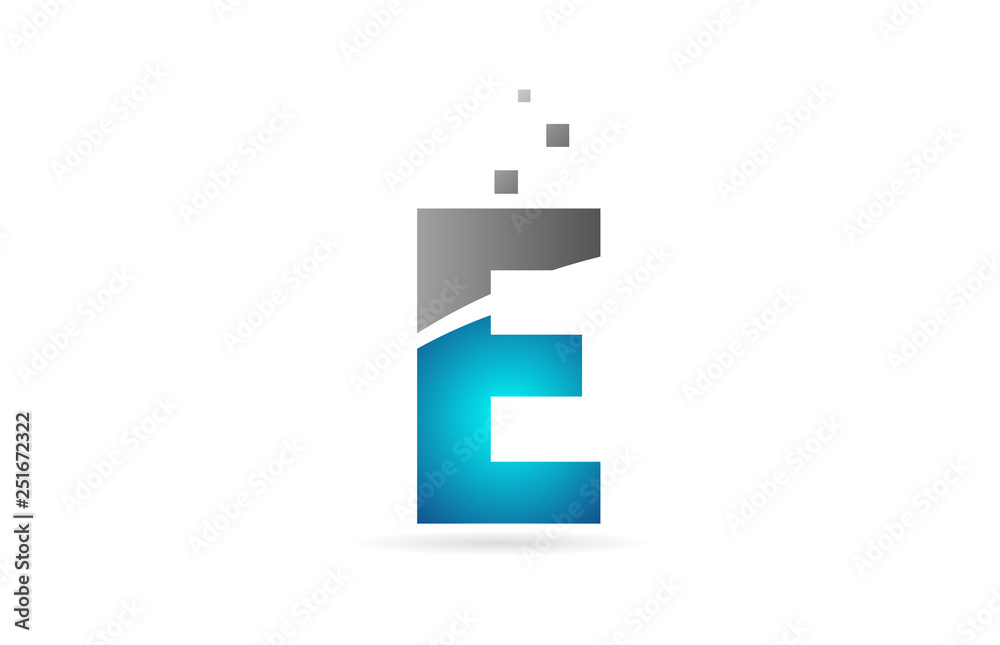 blue grey alphabet letter E for logo icon design blue grey alphabet letter E for logo icon design