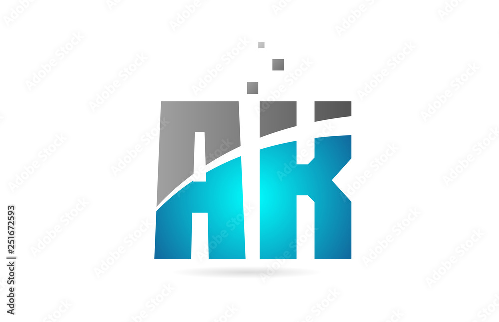 blue grey alphabet letter combination AK A K for logo icon design blue grey alphabet letter combination AK A K for logo icon design